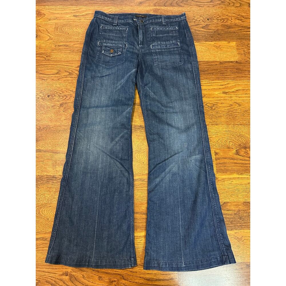 7 For All Mankind Ginger Flare Jeans Women's Approx Size 32 Blue Retro Boho